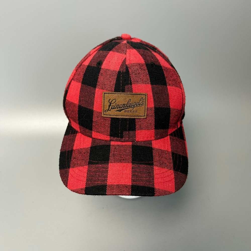 Leinenkugels Beers Hat Red Black Buffalo Plaid Snapback Cap Brist Mfg Cotton